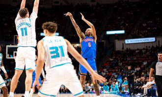 季前赛-威金斯23+6三球11分 雷霆主力缺阵大胜黄蜂